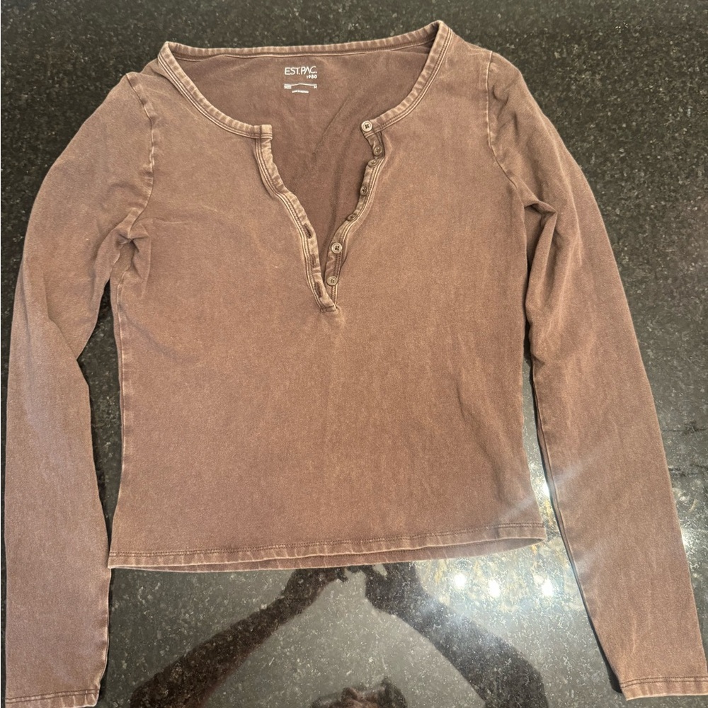 PacSun Vintage Brown Long Sleeve Tee